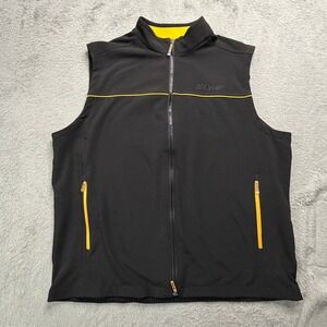 Stryker Mens Full Zip Softshell Vest Black Yellow Corporate XL RN144656